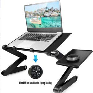 Adjustable Laptop Table, Portable Laptop Desk with Cooling Fan
